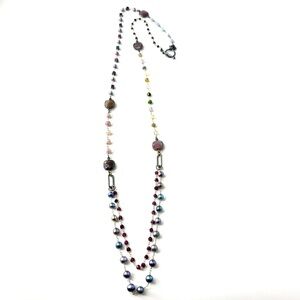 Sundance Inspired Multicolored Gemstone Wire Wrapped Necklace